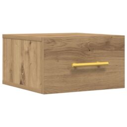 Berkfield Home Bedside Cabinet Wall-Mounted Artisan Oak 35x35x20 cm in Brown - Size: 35 x 35 x 20 cm - thumbnail 2