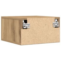 Berkfield Home Bedside Cabinet Wall-Mounted Artisan Oak 35x35x20 cm in Brown - Size: 35 x 35 x 20 cm - thumbnail 8