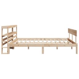 Berkfield Home Bed Frame without Mattress 120x200 cm Solid Wood Pine in Brown - Size: Small Double - thumbnail 5