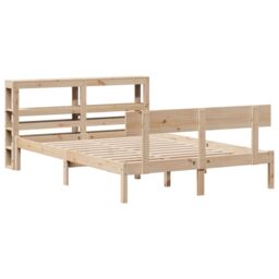 Berkfield Home Bed Frame without Mattress 120x200 cm Solid Wood Pine in Brown - Size: Small Double - thumbnail 3