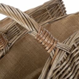 Red Hamper Wicker Set of 2 Antique Wash Harvesting Trug Baskets in Grey - thumbnail 5
