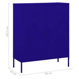 Berkfield Home Storage Cabinet Navy Blue 80x35x101.5 cm Steel - thumbnail 9