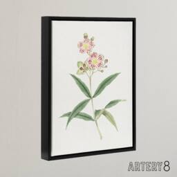 "Artery8 Red White Blossoms Framed Canvas Wall Art Print Vintage Japan Botanical in Green - Size: W12"" x H16""" - thumbnail 2