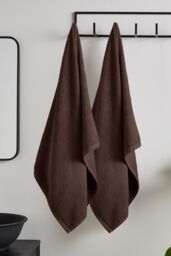 Catherine Lansfield 'Quick Dry Cotton' Bath Sheet Pair in Chocolate - thumbnail 1
