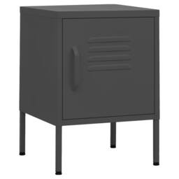 Berkfield Home Nightstand Anthracite 35x35x51 cm Steel in Dark Grey - Size: 35 x 35 x 51 cm - thumbnail 1
