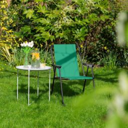 Harbour Housewares Folding Metal Beach Chairs - Matt Black - Pack of 2 in Green - thumbnail 6