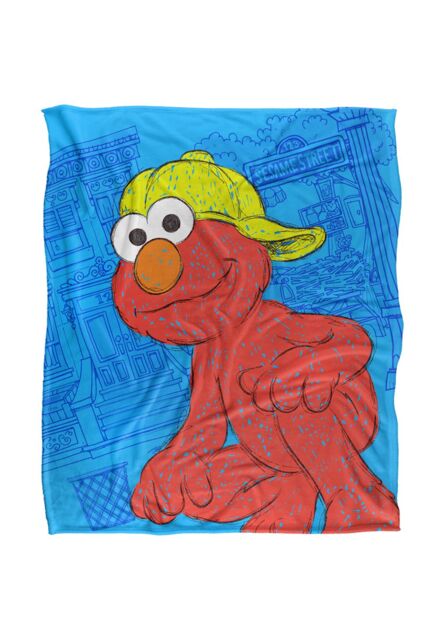 Sesame Street Big Elmo On The Street Silky Touch Super Soft Throw Blanket 152 X 127 cm in White - image 1