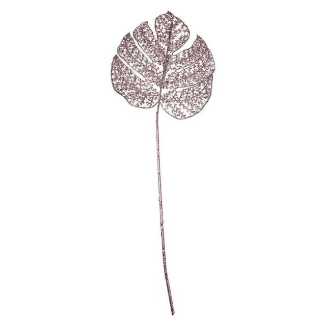 VFM e-Store Christmas Glitter Stem Decoration 65cm x 22cm Rose Gold X 1 - Size: 65 cm x 22 cm - image 1