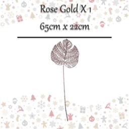 VFM e-Store Christmas Glitter Stem Decoration 65cm x 22cm Rose Gold X 1 - Size: 65 cm x 22 cm - thumbnail 2
