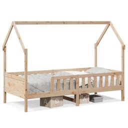 Berkfield Home Kids' House Bed Frame without Mattress 90x200 cm Pine in Natural - thumbnail 3