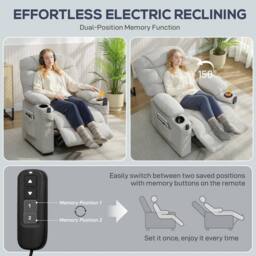 HOMCOM Electric Massage Recliner Armchair with Heat, Reclining Chair in Grey - thumbnail 6