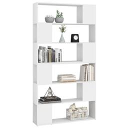 Berkfield Home Classic Book Cabinet Room Divider White 100x24x188 cm - Size: 100 x 24 x 188 cm - thumbnail 4