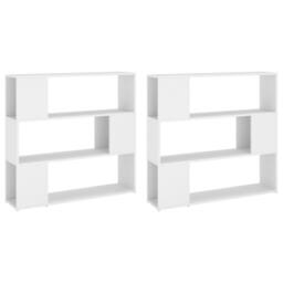 Berkfield Home Classic Book Cabinet Room Divider White 100x24x188 cm - Size: 100 x 24 x 188 cm - thumbnail 7