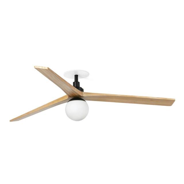 Netlighting Klim Recessed Large LED Ceiling Fan Matt Black Pine Blades - image 1