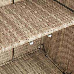 Berkfield Home Storage Cabinet Beige 100x36x102 cm Rattan - Size: 100 x 36 x 102 cm - thumbnail 9