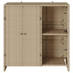 Berkfield Home Storage Cabinet Beige 100x36x102 cm Rattan - Size: 100 x 36 x 102 cm - thumbnail 5