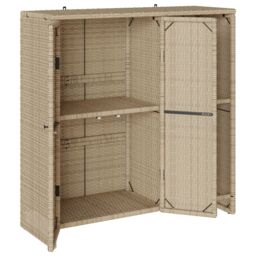 Berkfield Home Storage Cabinet Beige 100x36x102 cm Rattan - Size: 100 x 36 x 102 cm - thumbnail 4