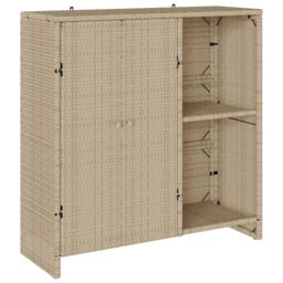 Berkfield Home Storage Cabinet Beige 100x36x102 cm Rattan - Size: 100 x 36 x 102 cm - thumbnail 2