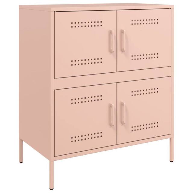 Berkfield Home Sideboard Pink 68x39x79 cm Steel - Size: 68 x 39 x 79 cm - image 1