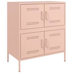 Berkfield Home Sideboard Pink 68x39x79 cm Steel - Size: 68 x 39 x 79 cm - thumbnail 1