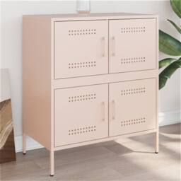 Berkfield Home Sideboard Pink 68x39x79 cm Steel - Size: 68 x 39 x 79 cm - thumbnail 2