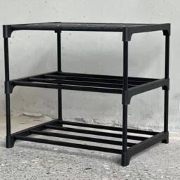 Havendro 3Tier Shoe Rack Slim Narrow Free Standing Shoes Storage in Black - thumbnail 1