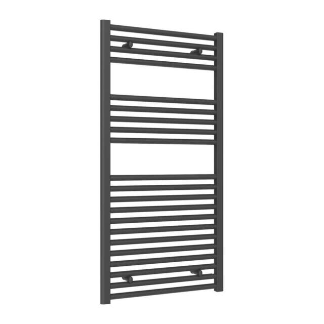 Bathroom Kingdom Diva Electric Anthracite Straight Heated Towel Rail 1200x600 in Grey - image 1