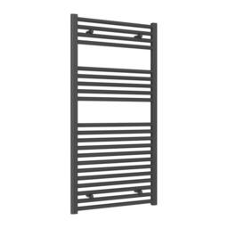 Bathroom Kingdom Diva Electric Anthracite Straight Heated Towel Rail 1200x600 in Grey