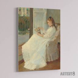 "Artery8 Portrait of Sister at a Window Morisot Canvas Wall Art Print - Size: W24"" x H32""" - thumbnail 2