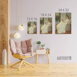 "Artery8 Portrait of Sister at a Window Morisot Canvas Wall Art Print - Size: W24"" x H32""" - thumbnail 4