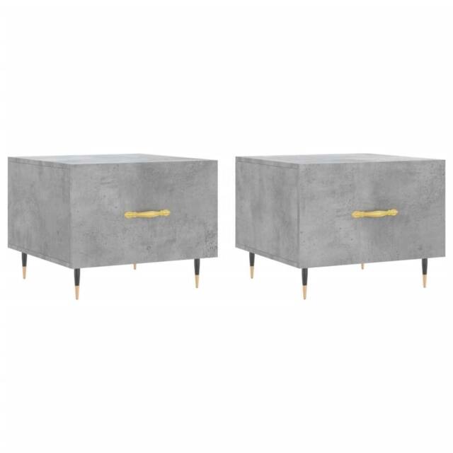 Berkfield Home Coffee Tables 2 pcs Concrete Grey 50x50x40 cm Engineered Wood - Size: 50 x 50 x 40 cm - image 1