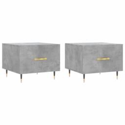 Berkfield Home Coffee Tables 2 pcs Concrete Grey 50x50x40 cm Engineered Wood - Size: 50 x 50 x 40 cm - thumbnail 1