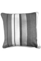 Fusion 'Whitworth Stripe' Modern Striped Filled Cushion 100% Cotton in Grey - Size: 43 cm x 43 cm