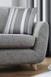 Fusion 'Whitworth Stripe' Modern Striped Filled Cushion 100% Cotton in Grey - Size: 43 cm x 43 cm - thumbnail 2