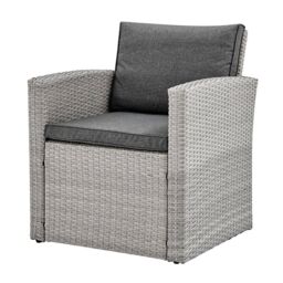 Home Detail Rattan 5 Piece Garden Furniture Dining Set 3 Seat Sofa 2 Single Chairs & Bench in Grey - thumbnail 3