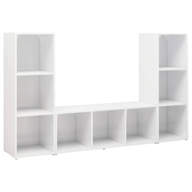 Berkfield Home TV Cabinets 3 pcs White 107x35x37 cm Engineered Wood - Size: 107 x 35 x 37 cm - image 1