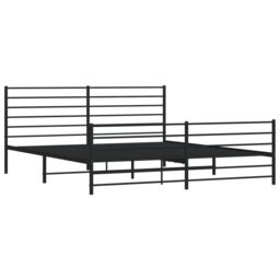 Berkfield Home Metal Bed Frame with Headboard & Footboard Black 183x213 cm - thumbnail 5