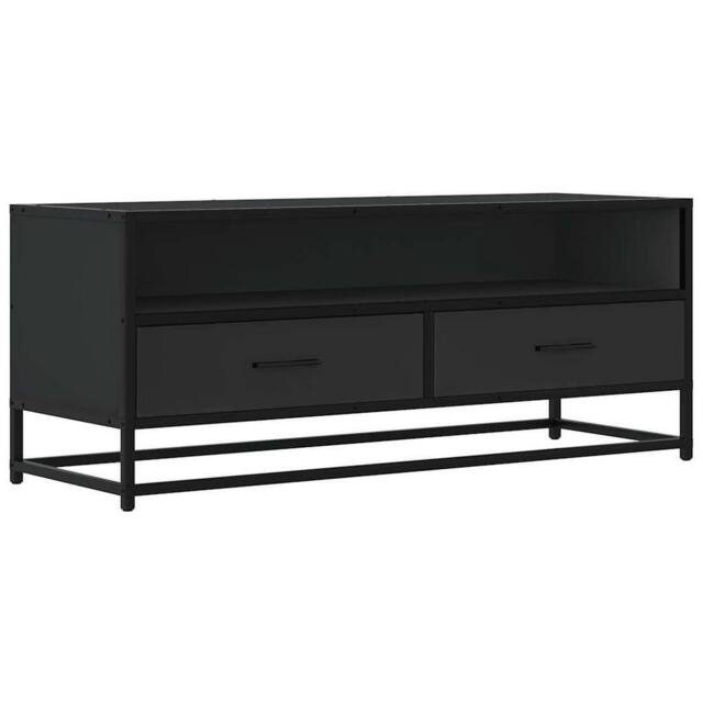 Berkfield Home TV Cabinet Black 100x34.5x40 cm Engineered Wood & Metal - image 1