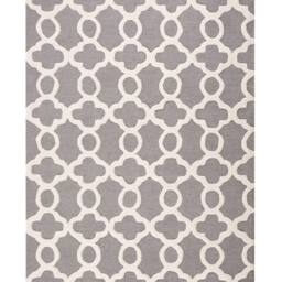 Wyld and Coco Grey Wool Hand-Tufted Rug 160 x 230 cm - Trellis Quatrefoil - Size: 160 cm x 230 cm - thumbnail 2