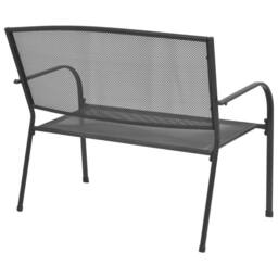 Berkfield Home Elegant Garden Bench 108 cm Steel & Mesh Anthracite in Black - thumbnail 3