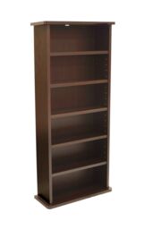 'Chak' - 222 Cd Or 104 Dvd Blu-ray Media Storage 6 Shelf Unit - Dark Oak