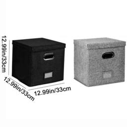 EONLION Black Vinyl Record Storage Box W Lids - Size: 500mm - thumbnail 2