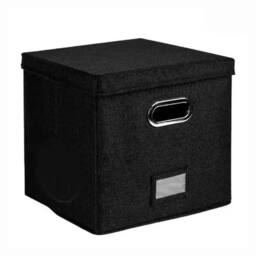 EONLION Black Vinyl Record Storage Box W Lids - Size: 500mm - thumbnail 4