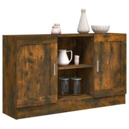 Berkfield Home Sideboard Smoked Oak 120x30.5x70 cm Engineered Wood in Brown - thumbnail 7