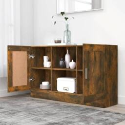 Berkfield Home Sideboard Smoked Oak 120x30.5x70 cm Engineered Wood in Brown - thumbnail 8