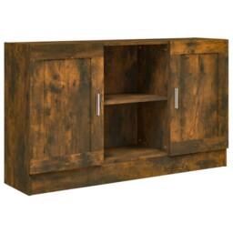 Berkfield Home Sideboard Smoked Oak 120x30.5x70 cm Engineered Wood in Brown - thumbnail 3
