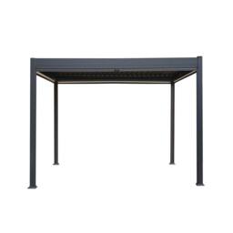 Monstershop Anthracite Aluminium Pergola With White Blinds - 3m x 3m in Grey - thumbnail 2