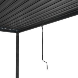 Monstershop Anthracite Aluminium Pergola With White Blinds - 3m x 3m in Grey - thumbnail 6