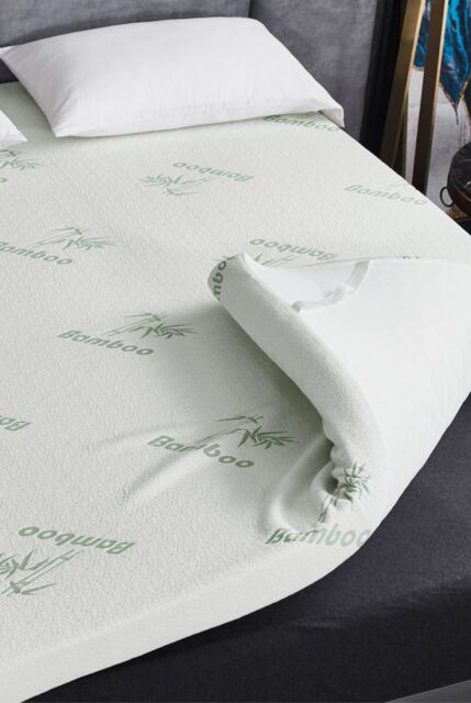 Ezysleep Super Soft Bamboo Bounce Back Foam Mattress Topper - 10cm in White - Size: Super King - image 1