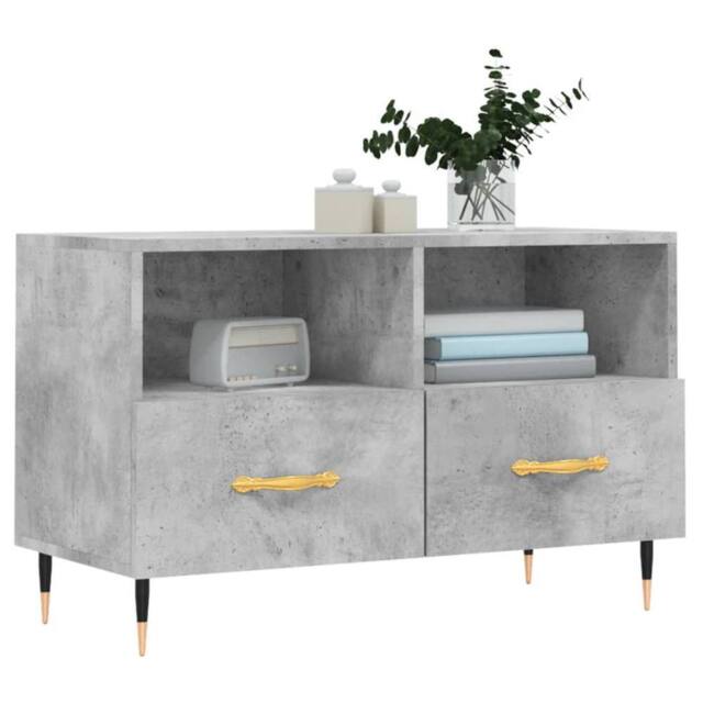 Berkfield Home TV Cabinet Concrete Grey 80x36x50 cm Engineered Wood - Size: 80 x 36 x 50 cm - image 1